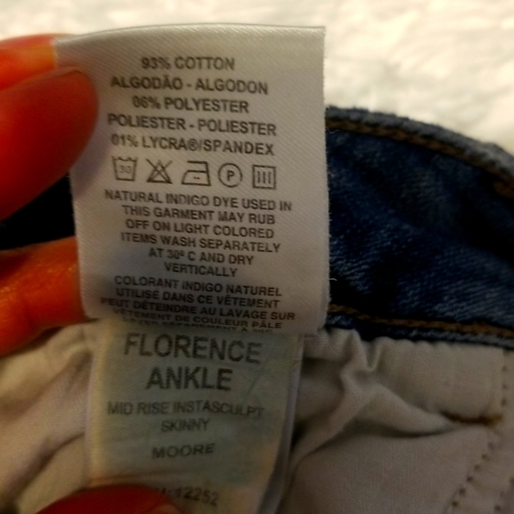 DL1961 Florence Ankle Skinny Mid Rise Instasculpt Moore Size 28 Color Light Blue - Picture 7 of 11